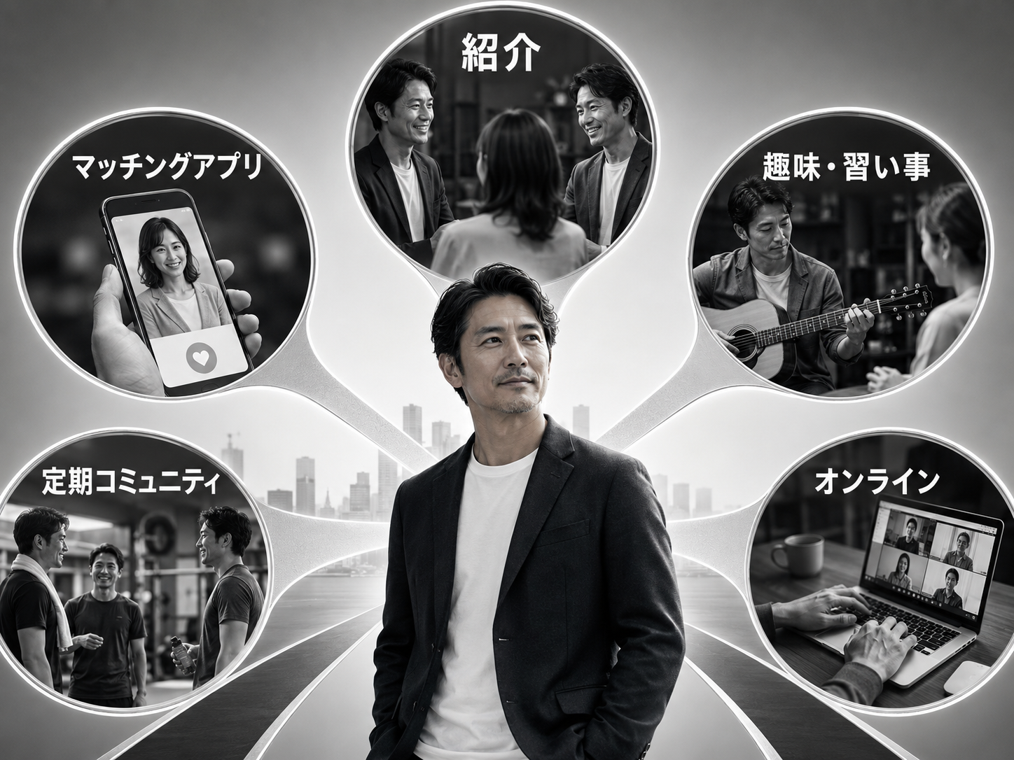 40代男性が出会いを増やす五つの入口